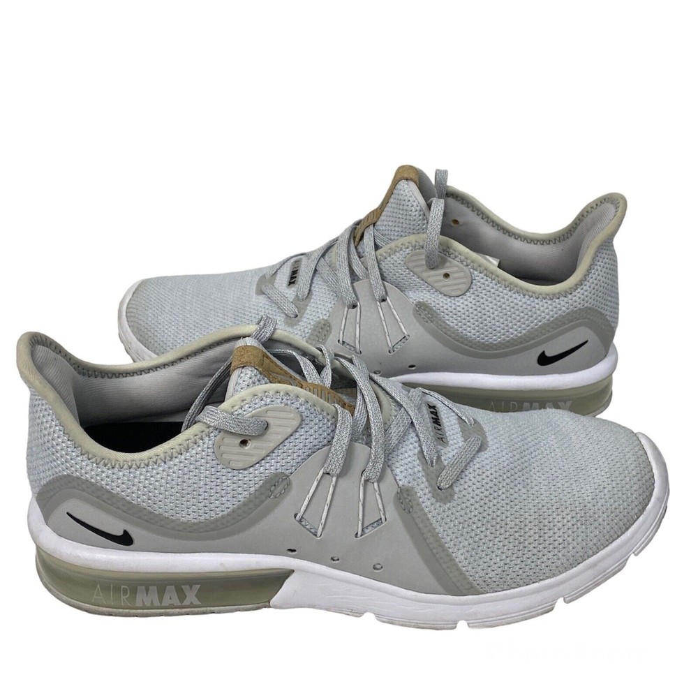 Nike Womens Air Max Sequent 3 908993-008 Gray Running Shoes Lace Up Size 9.5